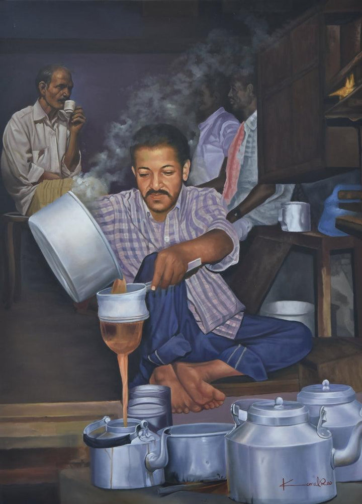 Chai Walla Painting by Kamal Rao | ArtZolo.com