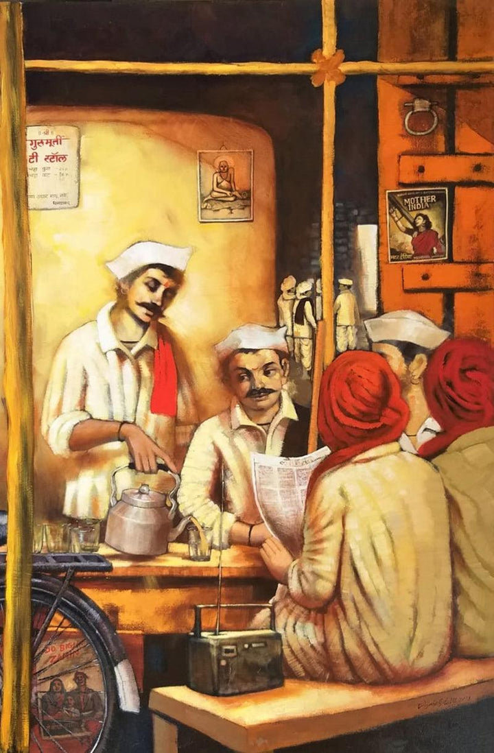 Chaiwala Series 1 Painting by Vijay Gille | ArtZolo.com