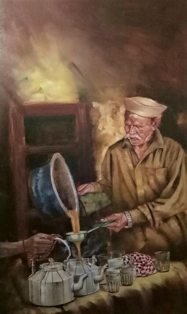 Chaiwala Series 2 Painting by Vijay Gille | ArtZolo.com