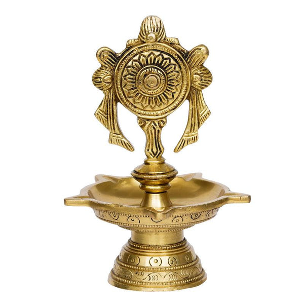Chakra Diya With 5 Wicks Handicraft by Brass Handicrafts | ArtZolo.com