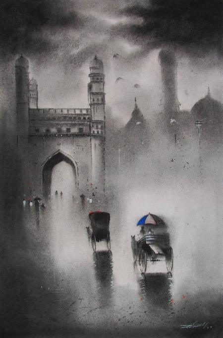 Charminar Painting by Somnath Bothe | ArtZolo.com