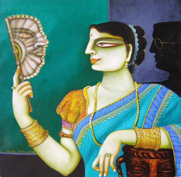 Charulata I Painting by Gautam Mukherjee | ArtZolo.com
