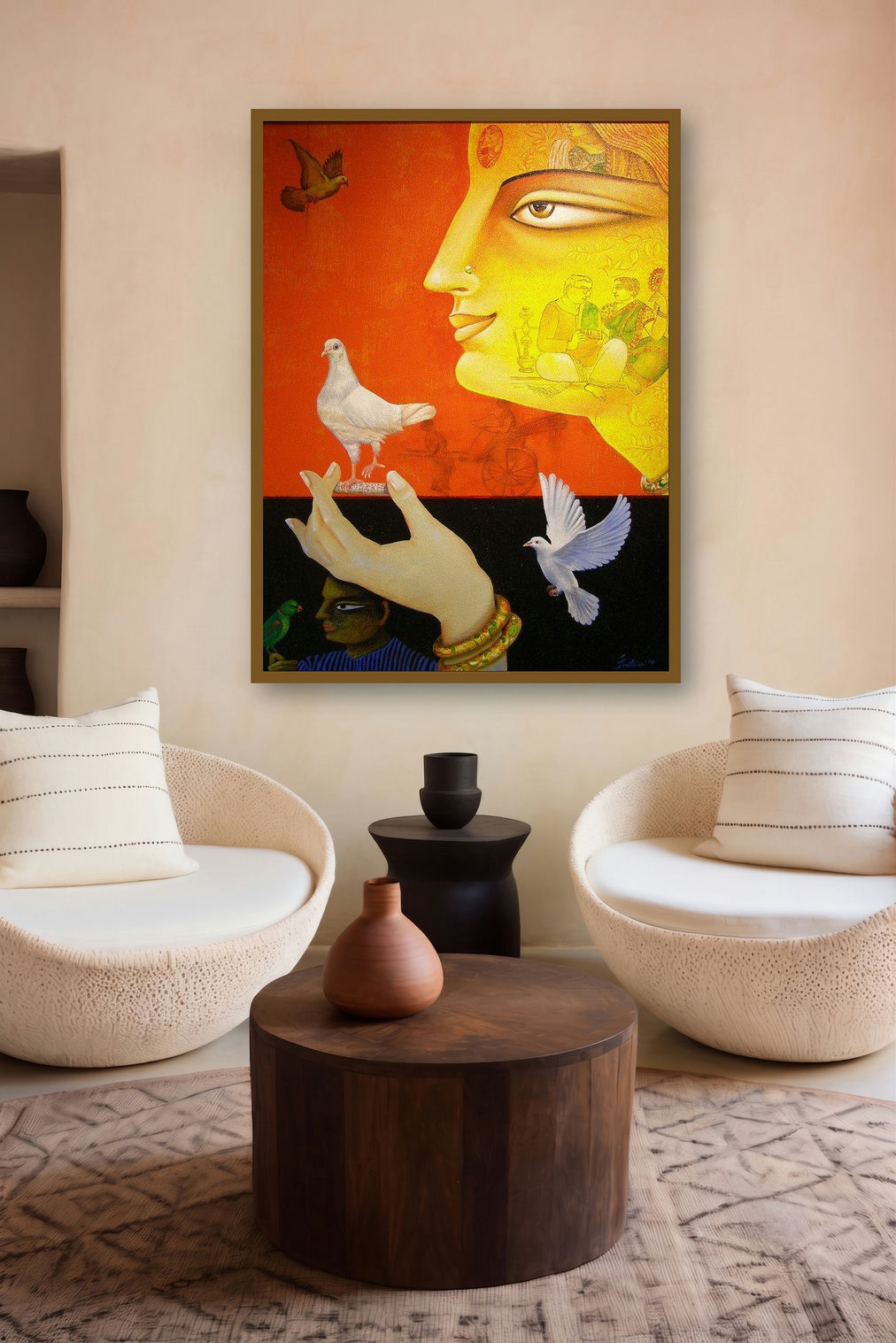 Charulata Ii (Echoes of Heritage) by artist Gautam Mukherjee displayed in a Contemporary gallery