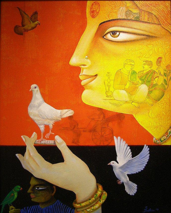 Charulata Ii Painting by Gautam Mukherjee | ArtZolo.com