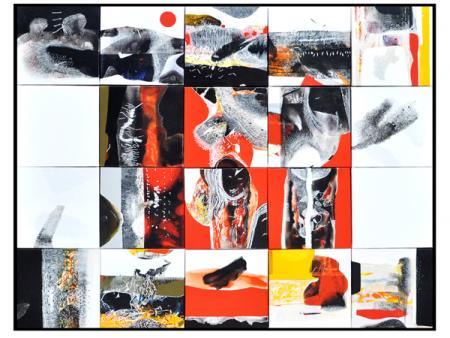 Checkered Abstract Painting by Neeraj Ydava | ArtZolo.com