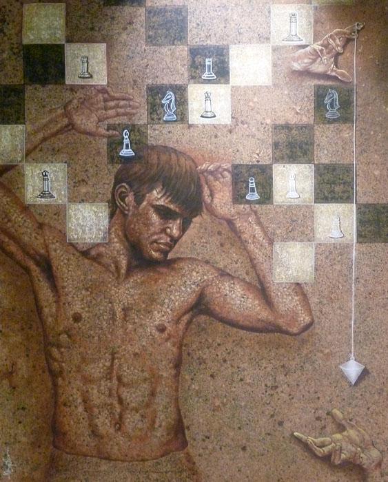 Chess Man Painting by Manoj Sen | ArtZolo.com