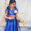 Figurative watercolor painting titled 'Child Hood Fantacy 3', 36x26 inches, by artist Vijay Jadhav on Paper