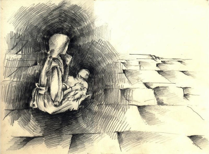 Child In Sister Drawing by Abhay Gupta | ArtZolo.com