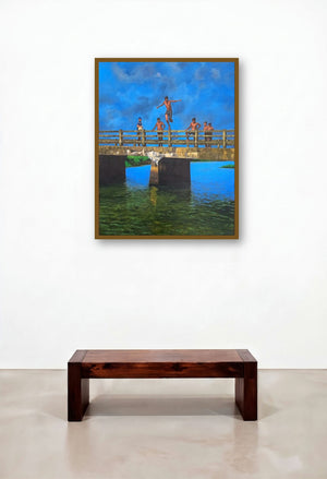 Childhood by artist Lisha N T displayed in a Japandi Executive Office