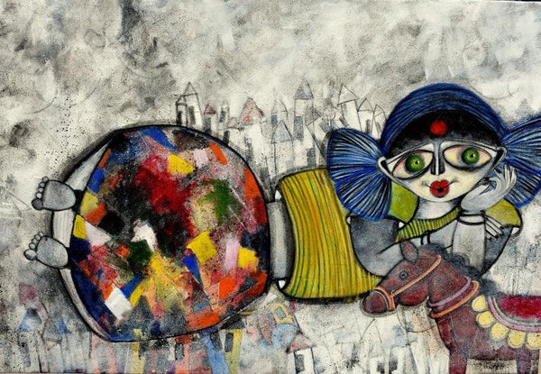 Childhood Painting by Sharmi Dey | ArtZolo.com