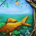 Animals 3d painting titled 'Childhood Memories', 30x36 inches, by artist Pranita Das on Canvas