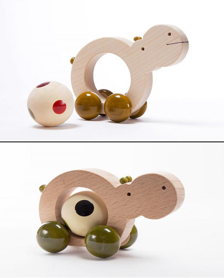 Chippo Pull Along Wooden Toy Handicraft by Oodees Toys | ArtZolo.com