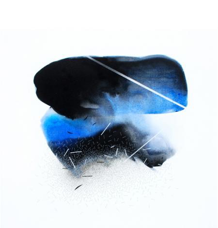 Chunky Blue Abstract Painting by Neeraj Ydava | ArtZolo.com
