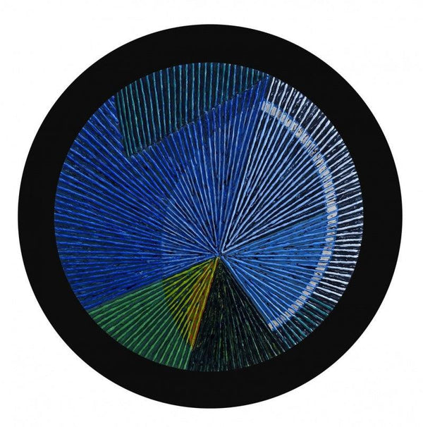 Circular Geometrism Blue Painting by Sandesh Khule | ArtZolo.com