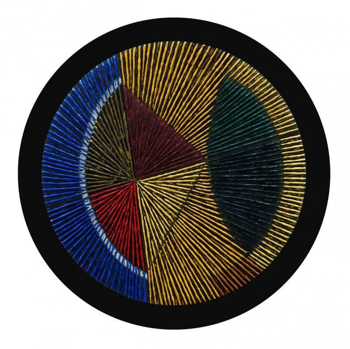 Circular Geometrism Golden Painting by Sandesh Khule | ArtZolo.com