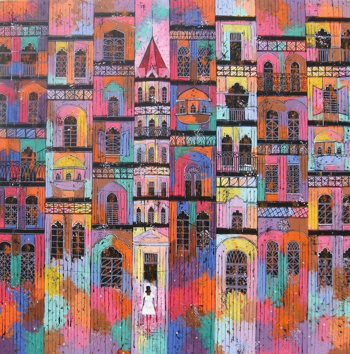 City 18 Painting by Suresh Gulage | ArtZolo.com