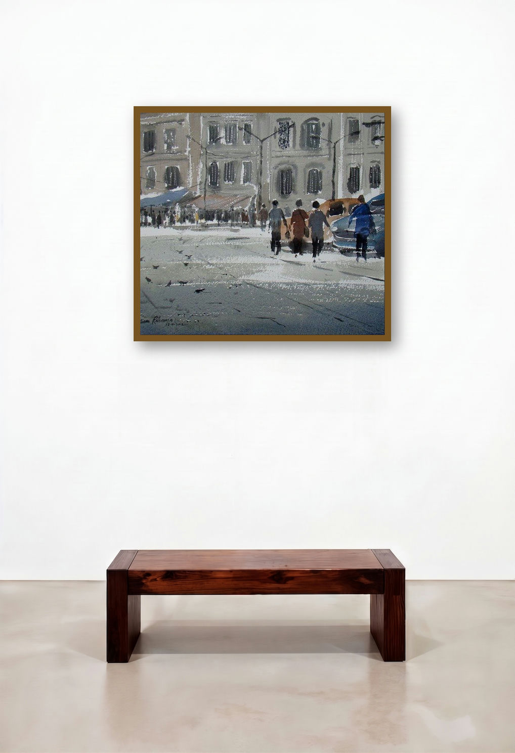 City Life (City Rhythm) by artist Jiaur Rahman displayed in a Rustic Hallway