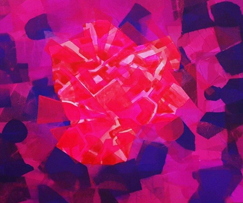 Abstract acrylic painting titled 'City Life', 36x30 inches, by artist Shivani  Garg on Canvas