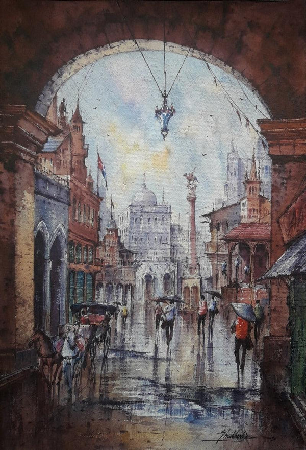 City In Italy 1 Painting by Shubhashis Mandal | ArtZolo.com