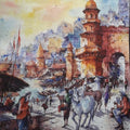 Cityscape watercolor painting titled 'Cityscape 12', 22x15 inches, by artist SHUBHASHIS MANDAL on Handmade Paper