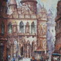 Cityscape watercolor painting titled 'Cityscape 14', 22x15 inches, by artist SHUBHASHIS MANDAL on Handmade Paper