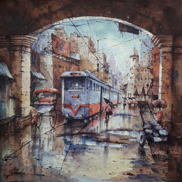Cityscape 2 Painting by Shubhashis Mandal | ArtZolo.com