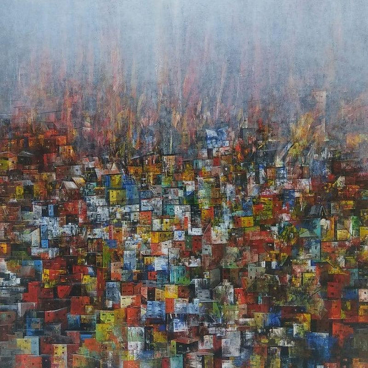 Cityscape 2 Painting by M Singh | ArtZolo.com