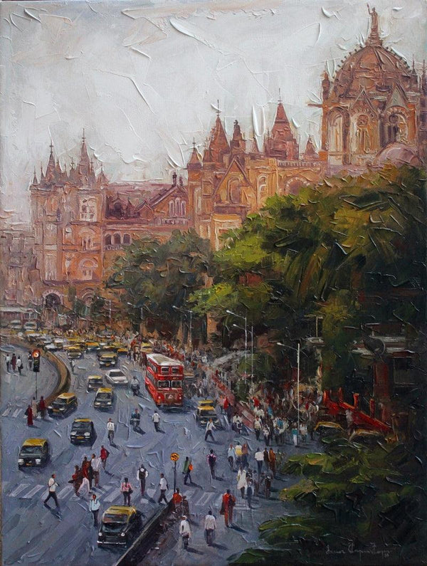 Cityscape 3 Painting by Iruvan Karunakaran | ArtZolo.com