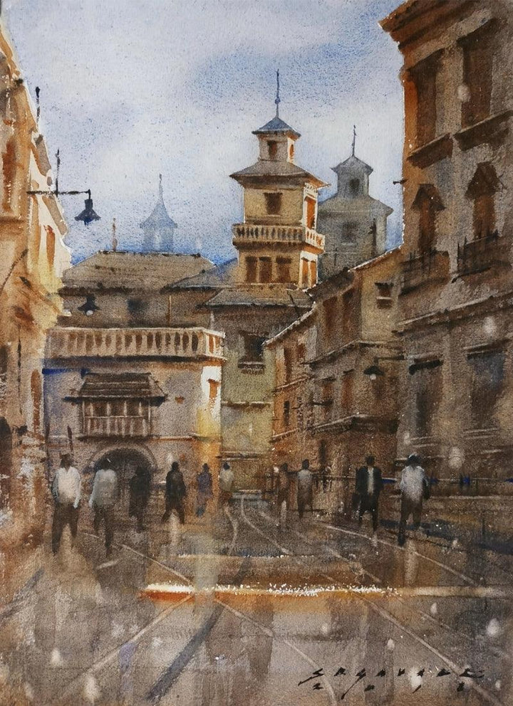 Cityscape 6 Painting by Siddharth Gavade | ArtZolo.com