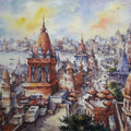 Cityscape watercolor painting titled 'Cityscape 7', 15x22 inches, by artist SHUBHASHIS MANDAL on Handmade Paper
