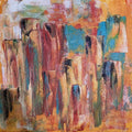 Cityscape acrylic painting titled 'Cityscape Abstract', 15x15 inches, by artist Amit Pithadia on Canvas