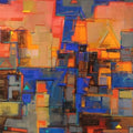 Cityscape acrylic painting titled 'Cityscape', 24x36 inches, by artist Praveen Kumar on Canvas