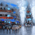 Cityscape acrylic painting titled 'Cityscape', 36x42 inches, by artist Purnendu Mandal on Canvas