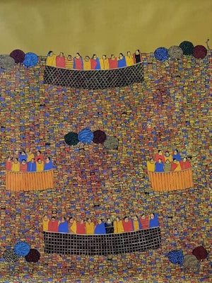 Cityscape acrylic painting titled 'Cityscape', 48x36 inches, by artist Rama Krishna V on Canvas