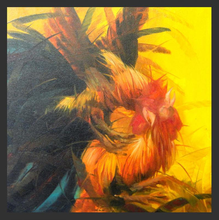 Cock Fight Painting by Nagendran Duraisami | ArtZolo.com