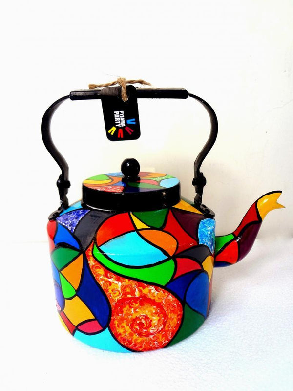 Color Patch Tea Kettle Handicraft by Rithika Kumar | ArtZolo.com