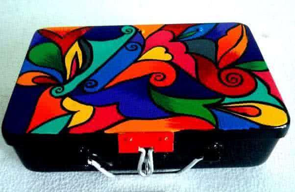 Color Swirl Trinket Box Handicraft by Rithika Kumar | ArtZolo.com