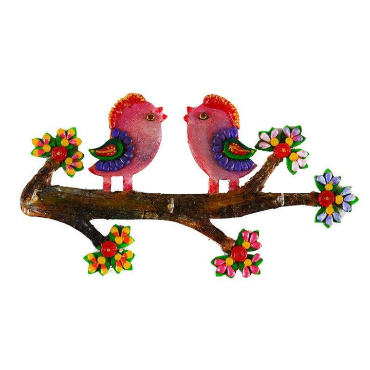 Colorful Love Birds Key Holder Handicraft by E Craft | ArtZolo.com