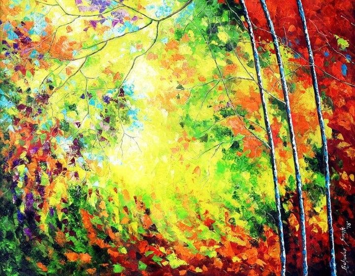 Colours Of Autumn Replica Painting by Bahadur Singh | ArtZolo.com