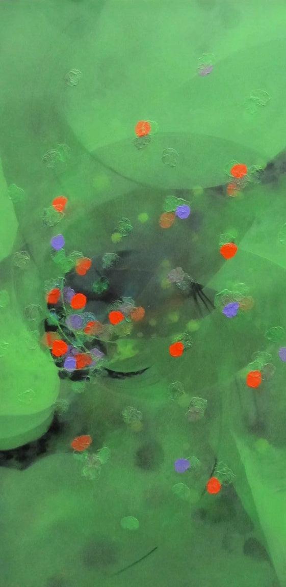 Abstract acrylic painting titled 'Colours Of Life 1', 60x30 inches, by artist Asif Shaikh on Canvas