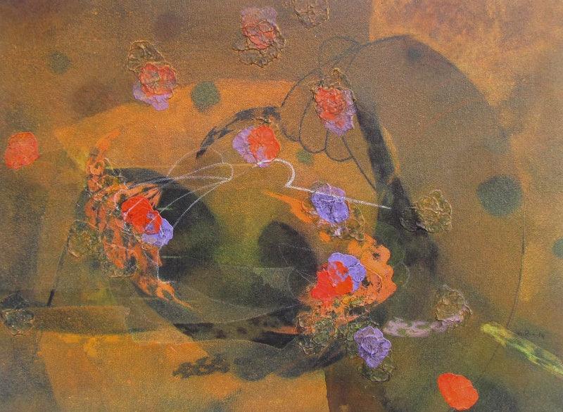 Abstract acrylic painting titled 'Colours Of Life 2', 18x24 inches, by artist Asif Shaikh on Canvas