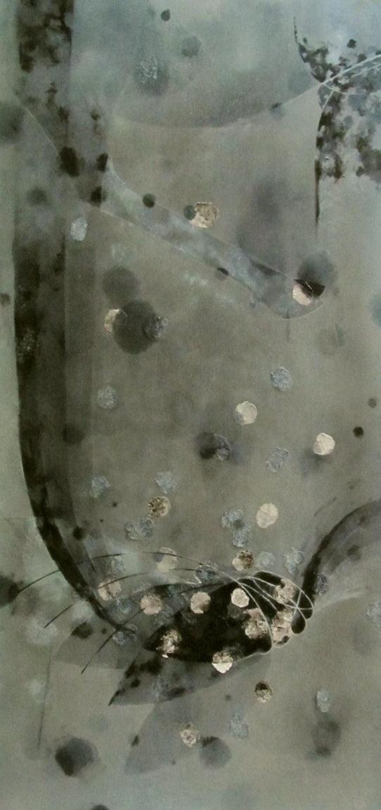 Abstract acrylic painting titled 'Colours Of Life 3', 60x30 inches, by artist Asif Shaikh on Canvas