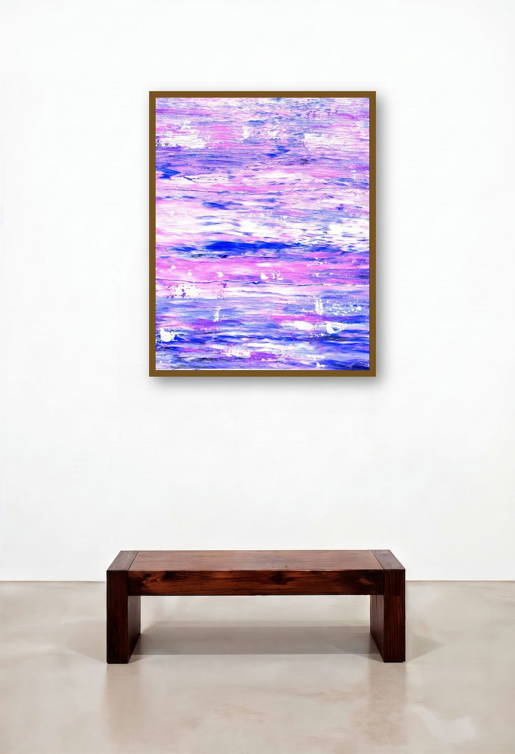 Colours of the Ocean (Celestial Dreams) by artist Manju Lamba displayed in a Scandinavian Library