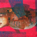 Figurative acrylic painting titled 'Composition 1', 22x30 inches, by artist Mihir Kayal on Paper