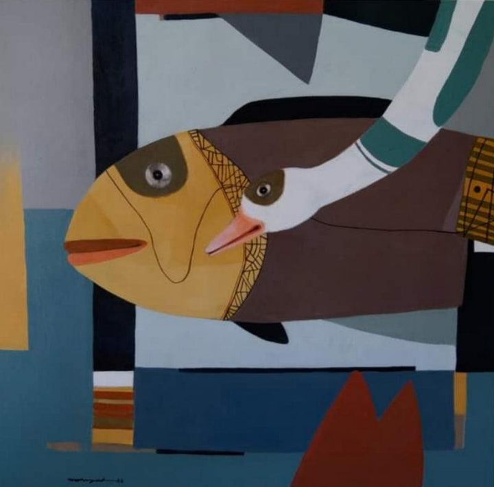 Composition 12 Painting by Mihir Kayal | ArtZolo.com