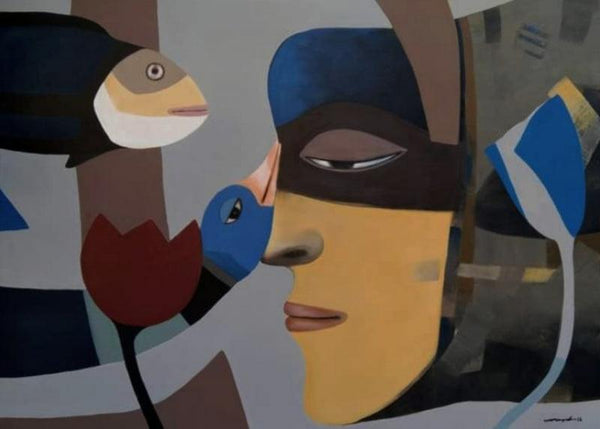 Composition 13 Painting by Mihir Kayal | ArtZolo.com