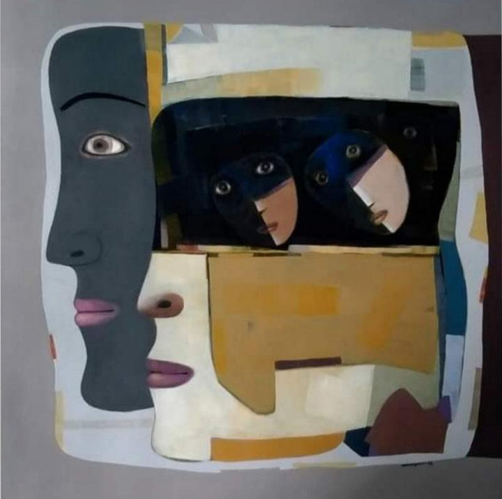 Composition 14 Painting by Mihir Kayal | ArtZolo.com