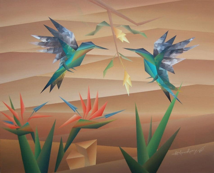 Composition 3 Painting by Nirakar Chowdhury | ArtZolo.com