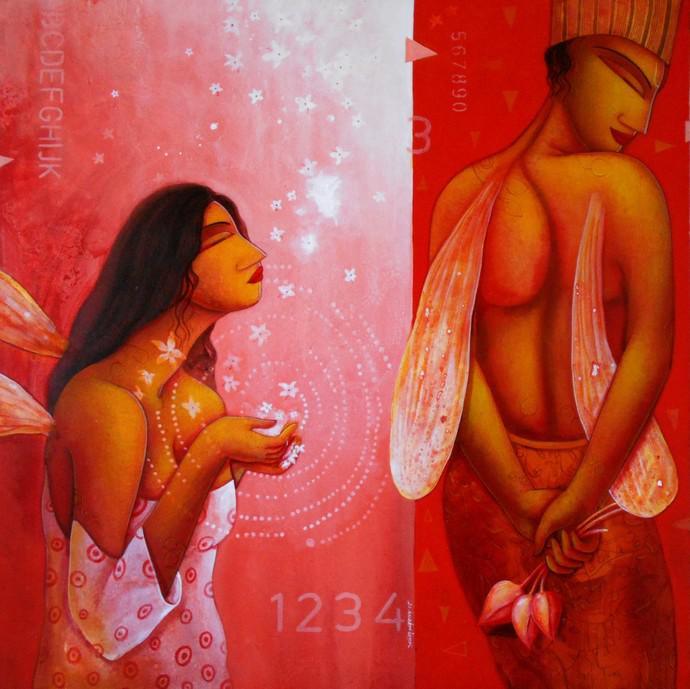 Conciliate Painting by Samir Sarkar | ArtZolo.com