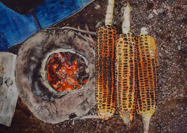Corn Cob Painting by Raksha Ranganath | ArtZolo.com